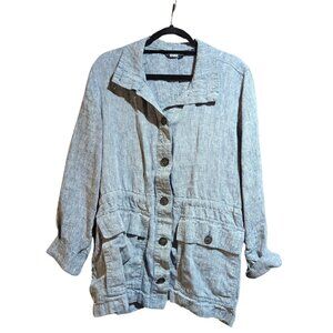 Lands End Linen Jacket grey Size L